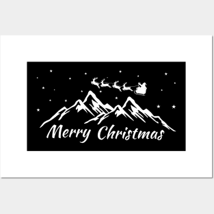 Christmas In The Mountains Santa Claus Posters and Art